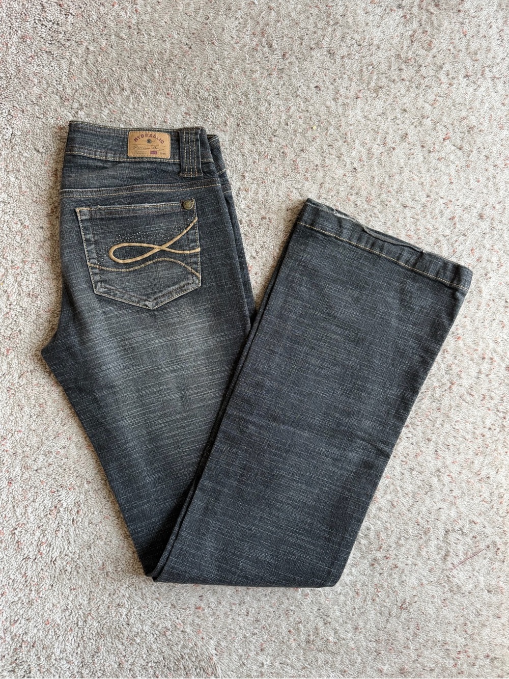 Hydraulic Women's Boot Cut Jeans in Charcoal Wash with Contrast Stitching
